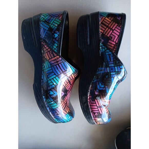 Dansko Patent Leather Nurse Professional Color Weave Clog Shoe  EU 37 US 6.5 - Picture 2 of 14